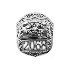 Silbernes Polizeiabzeichen 2068 aus Kunststoff