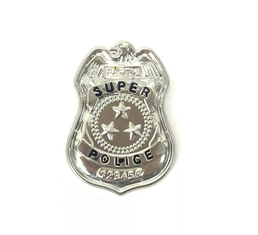 Translation missing: de.Placa de Policía plateada Super Police
