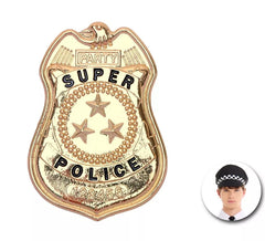 Goldenes Super -Polizei -Polizeiabzeichen aus Metall