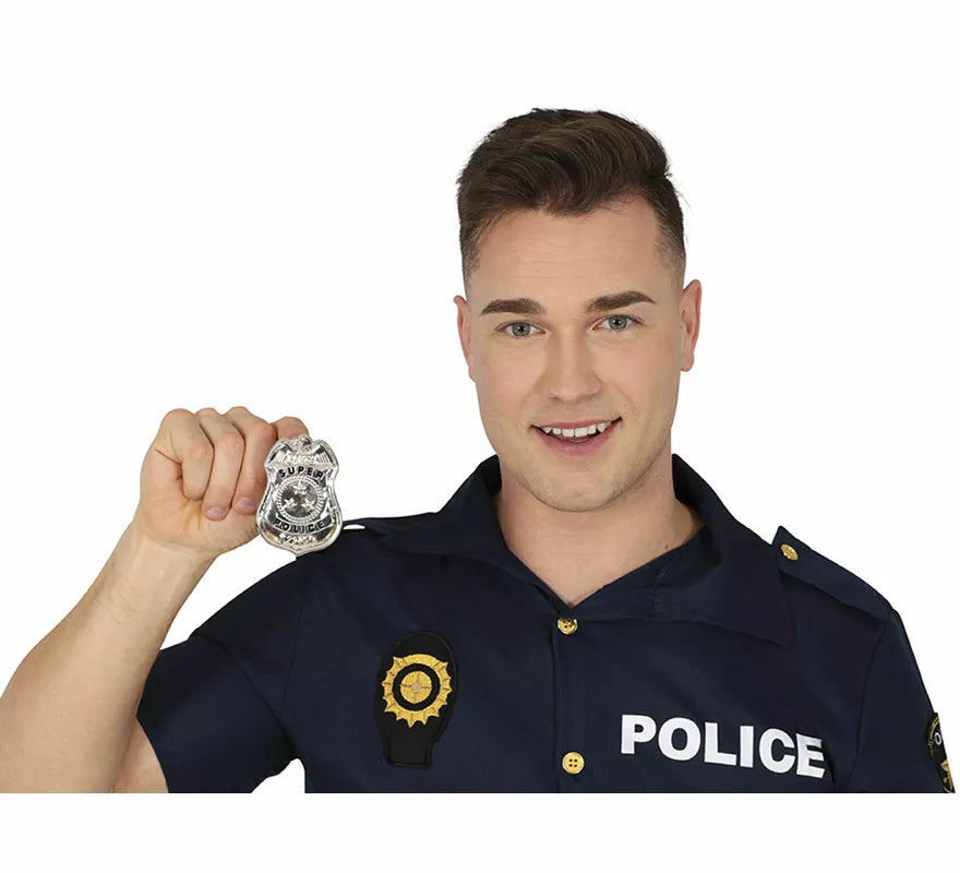 Translation missing: de.Placa de Súper Policía metálica de 7 cm