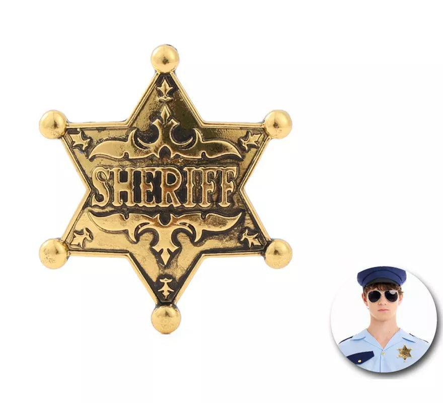 Translation missing: de.Placa Sheriff de metal dorado