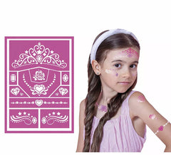 Prinzessinnen-Make-up-Schablone für Kinder, Rosa, 14 x 20 cm