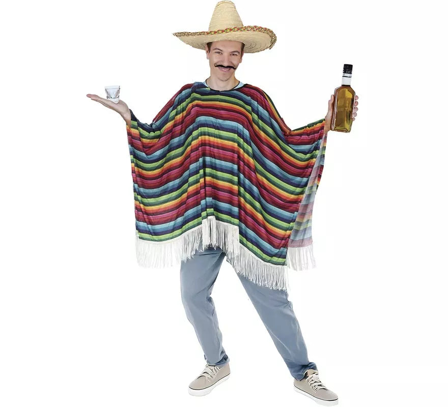 Translation missing: de.Poncho de Mexicano Multicolor para adulto