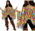 Poncho Hippie multicolor adulto