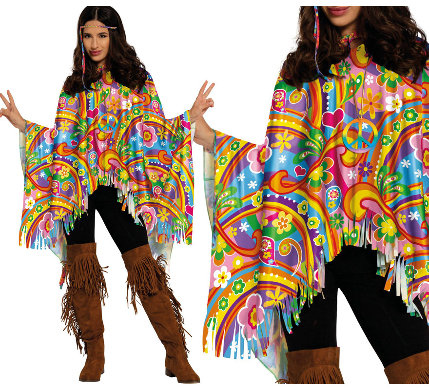 Translation missing: de.Poncho Hippie multicolor adulto