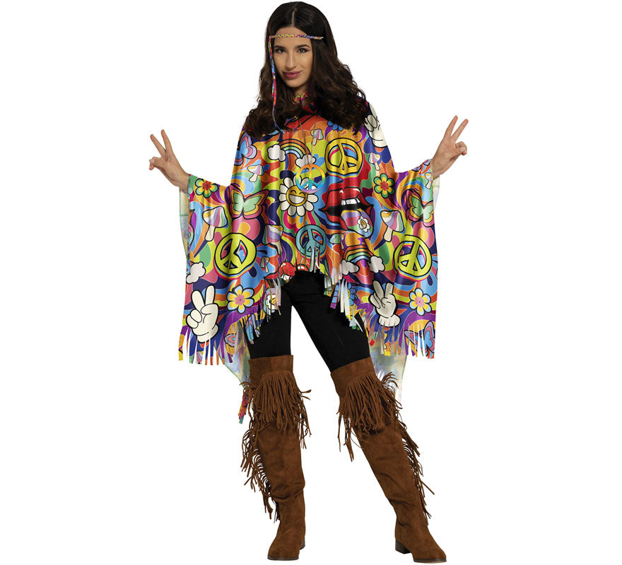 Translation missing: de.Poncho Hippie Paz multicolor adulto