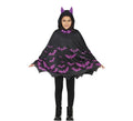 Poncho Murciélago morado para niños