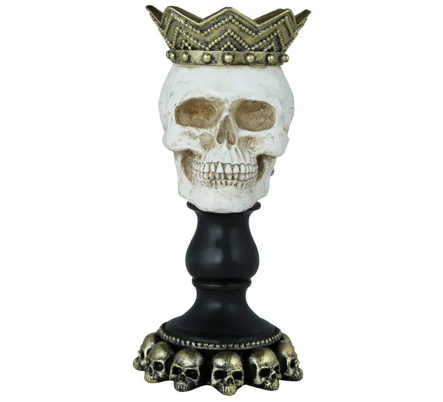 Translation missing: de.Portavela Calavera de Resina de 25x12 cm