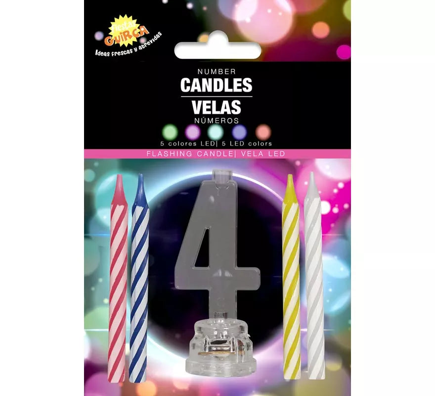 Translation missing: de.Portavela Led Nº 4 con 4 Velas, de 13 cm
