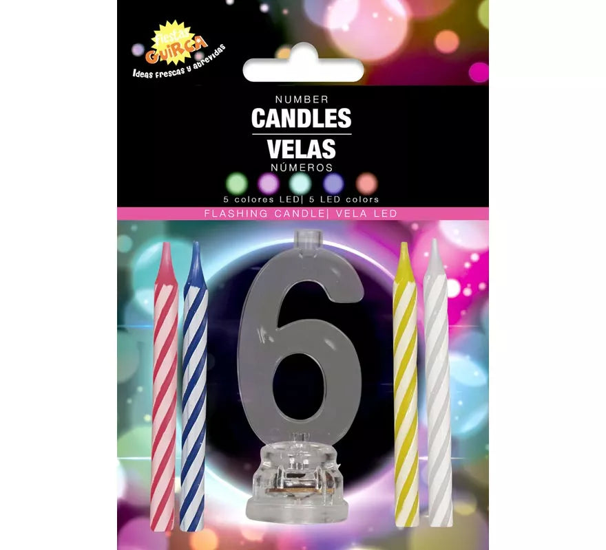 Translation missing: de.Portavela Led Nº 6 con 4 Velas, de 13 cm