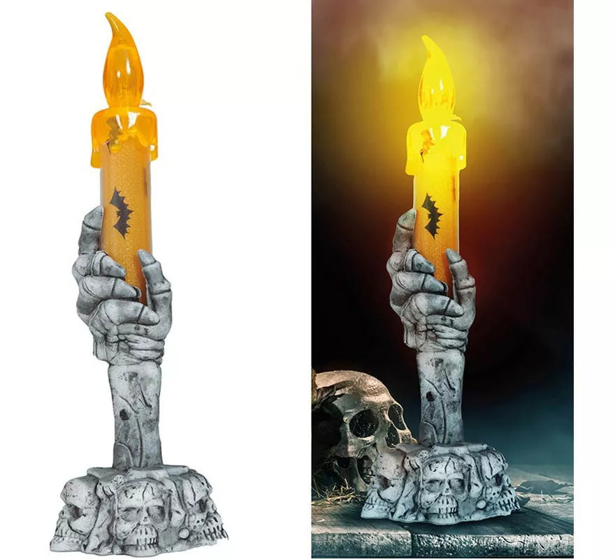 Translation missing: de.Portavelas Calavera con Vela Led de 15 cm