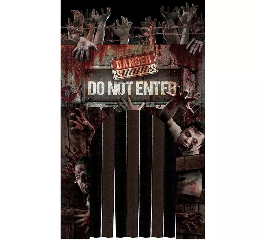 Translation missing: de."Puerta con Cortina Zombies ""Danger"" de 145x240 cm"