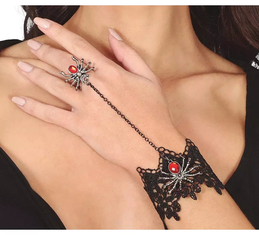 Translation missing: de.Pulsera Bordada y Anillo Araña