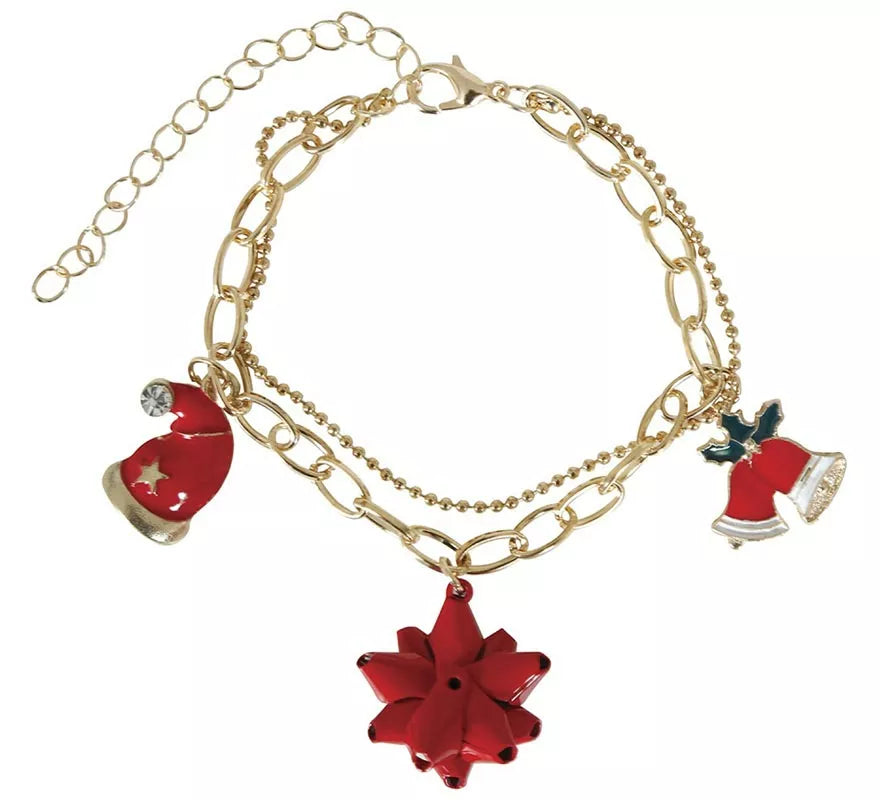 Translation missing: de.Pulsera Campana, Gorro y Lazo Floral de Navidad
