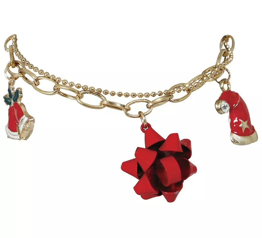 Translation missing: de.Pulsera Campana, Gorro y Lazo Floral de Navidad