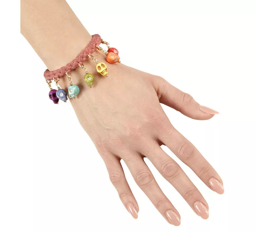 Translation missing: de.Pulsera de Cuerda con 7 Calaveras de Colores