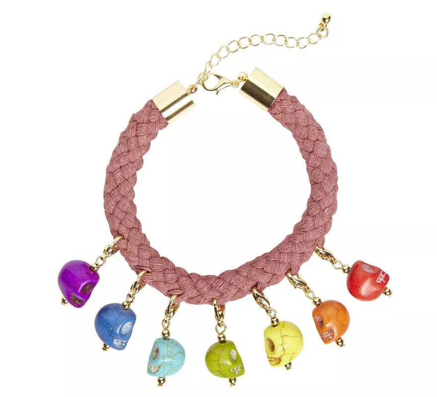 Translation missing: de.Pulsera de Cuerda con 7 Calaveras de Colores