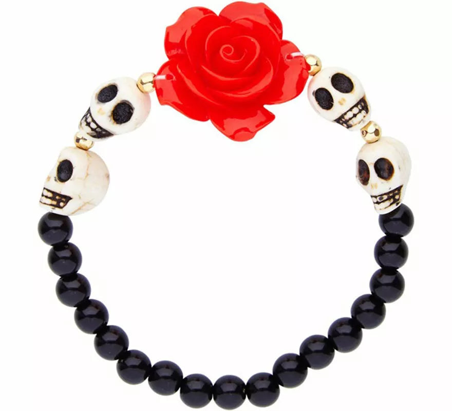Pulsera Día de los Muertos con Calaveras