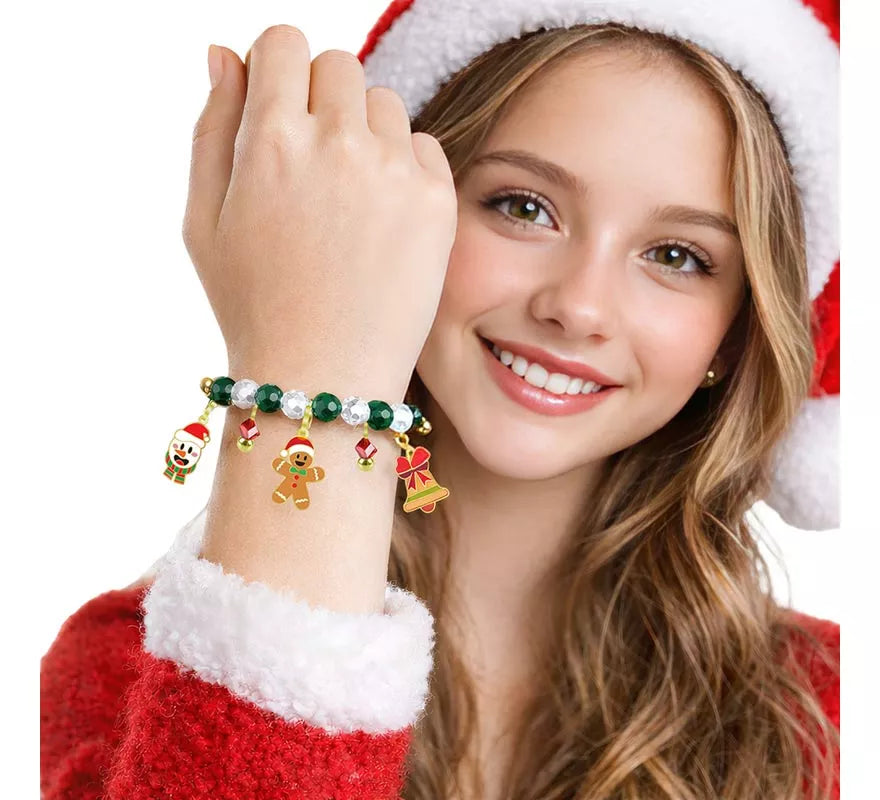 Translation missing: de.Pulsera roja y verde con Colgantes de Muñeco de Jengibre