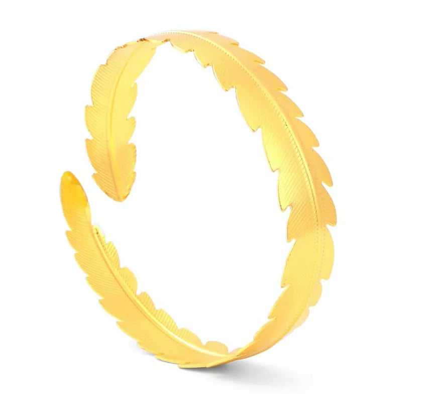 Translation missing: de.Pulsera Romana hojas continuas doradas