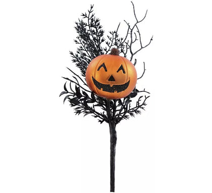 Rama Artificial con Calabaza Cromada de 25 cm
