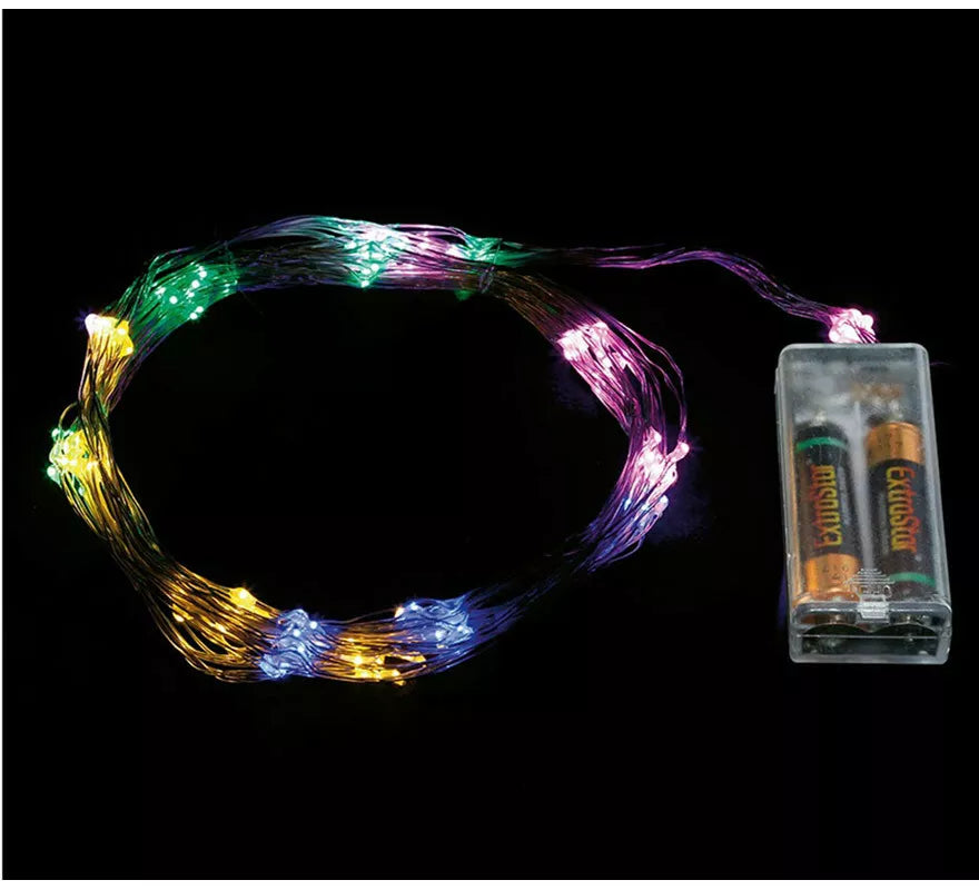 Translation missing: de.Rama Hilo 70 Led Multicolor Funciona a Pilas de 90 cm