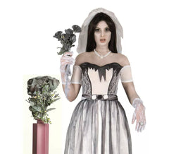 65 cm Strauß schwarzer Rosen für Halloween
