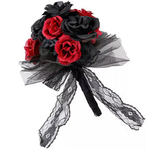 Strauß roter und schwarzer Rosen