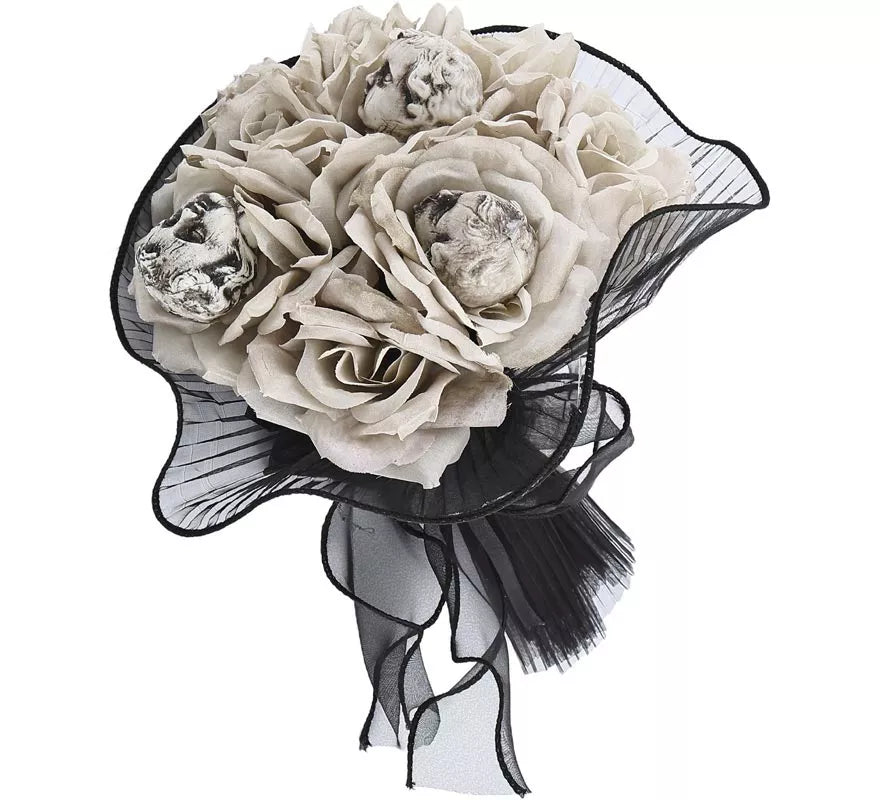 Translation missing: de.Ramo Rosas grises con Cabeza de Muerto
