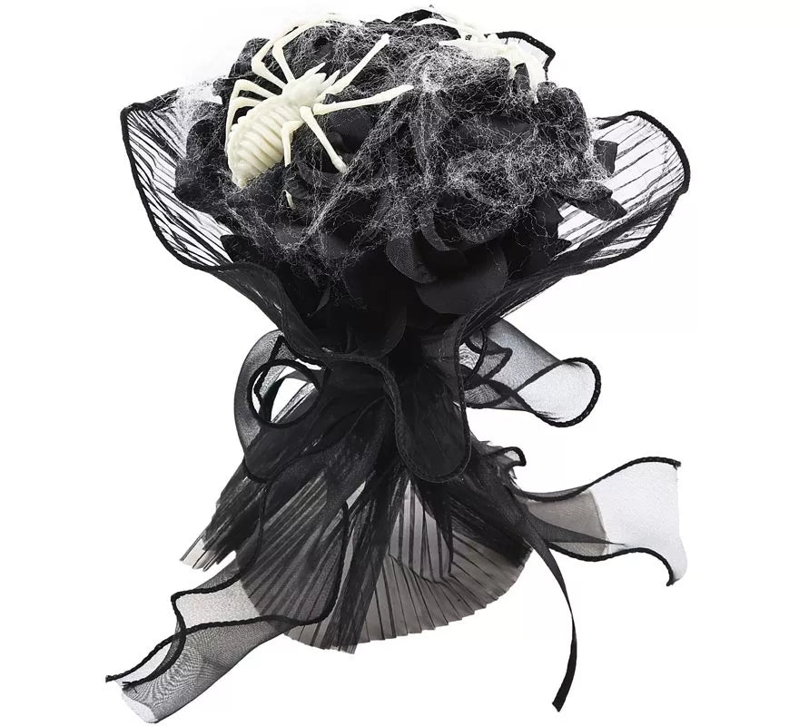 Translation missing: de.Ramo Rosas negras con Telaraña y Arañas