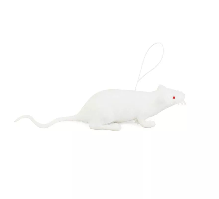 Translation missing: de.Ratón blanco con cuerda de plástico de 11 cm
