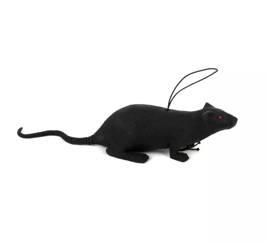 Translation missing: de.Ratón negro con cuerda de 11 cm