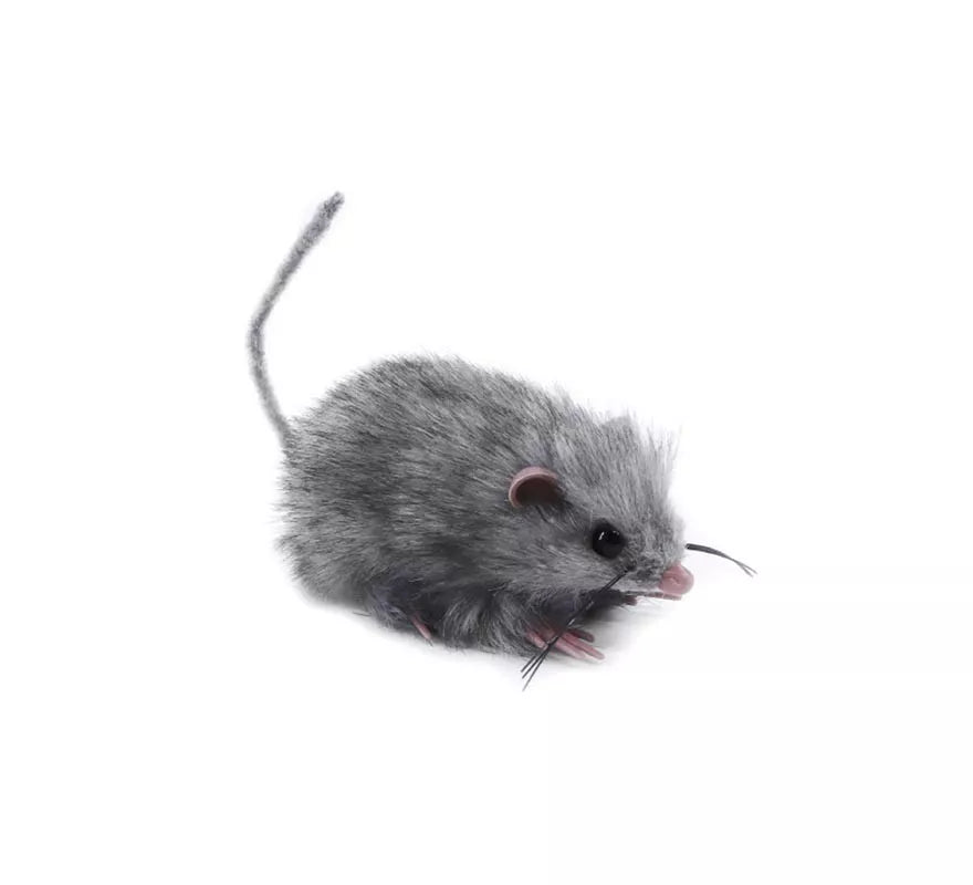 Translation missing: de.Ratón peludo gris de 13 cm