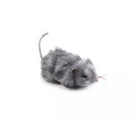 Ratón peludo gris de 18 cm