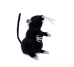 Maus auf schwarzen Pfoten 13 cm