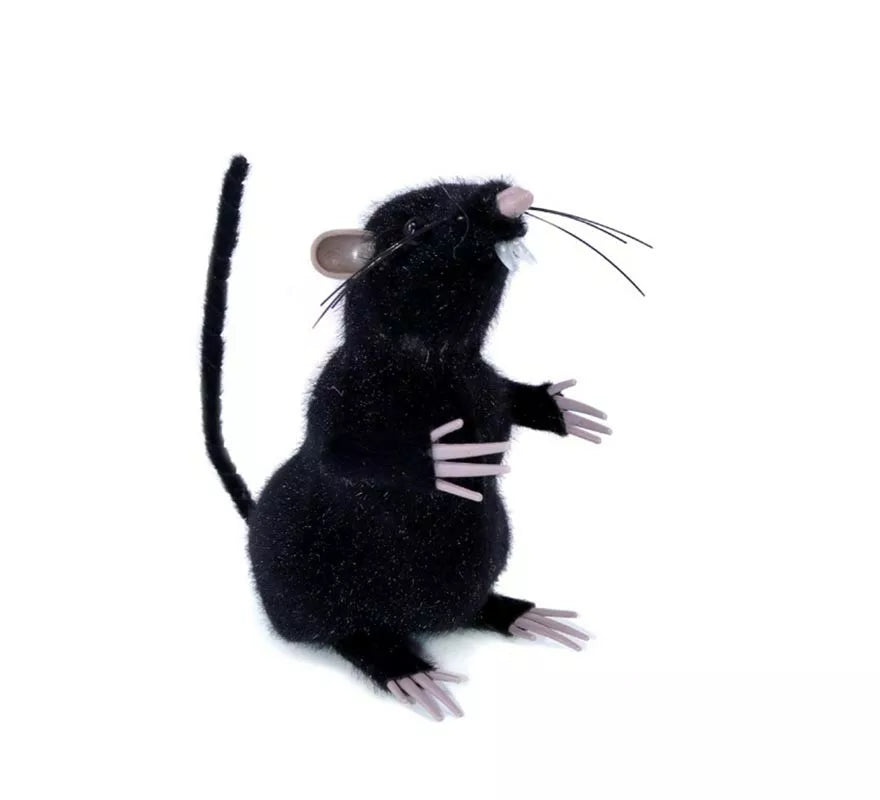 Translation missing: de.Ratón sobre patas negro de 13 cm