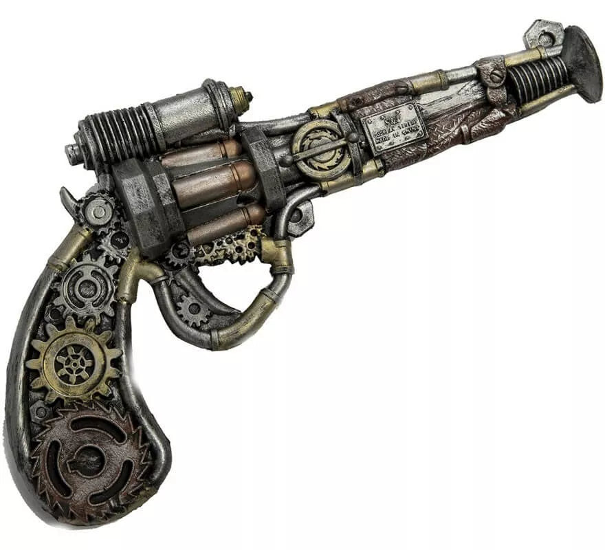 Revólver Steampunk con Rodamientos de Foam 31x18 cm