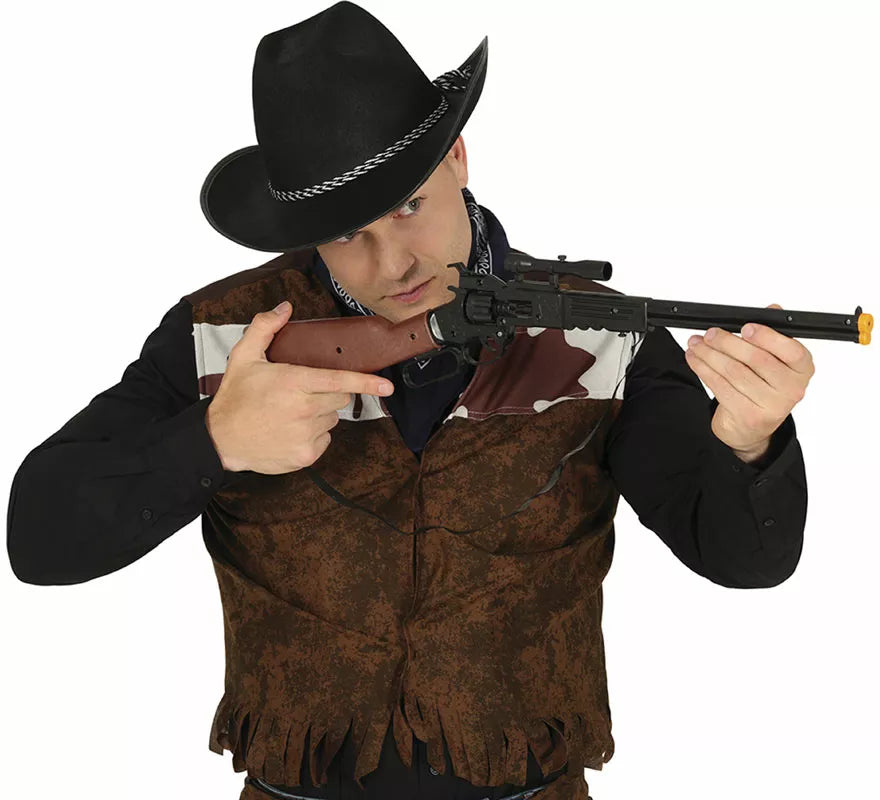 Rifle marrón con mira de 64 cm