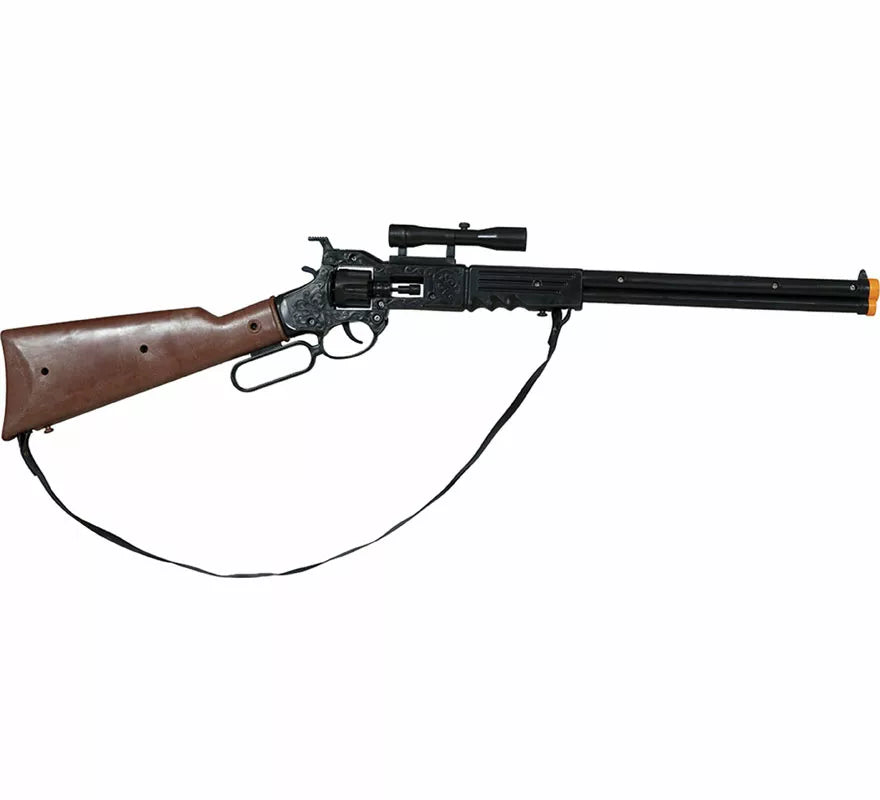 Rifle marrón con mira de 64 cm