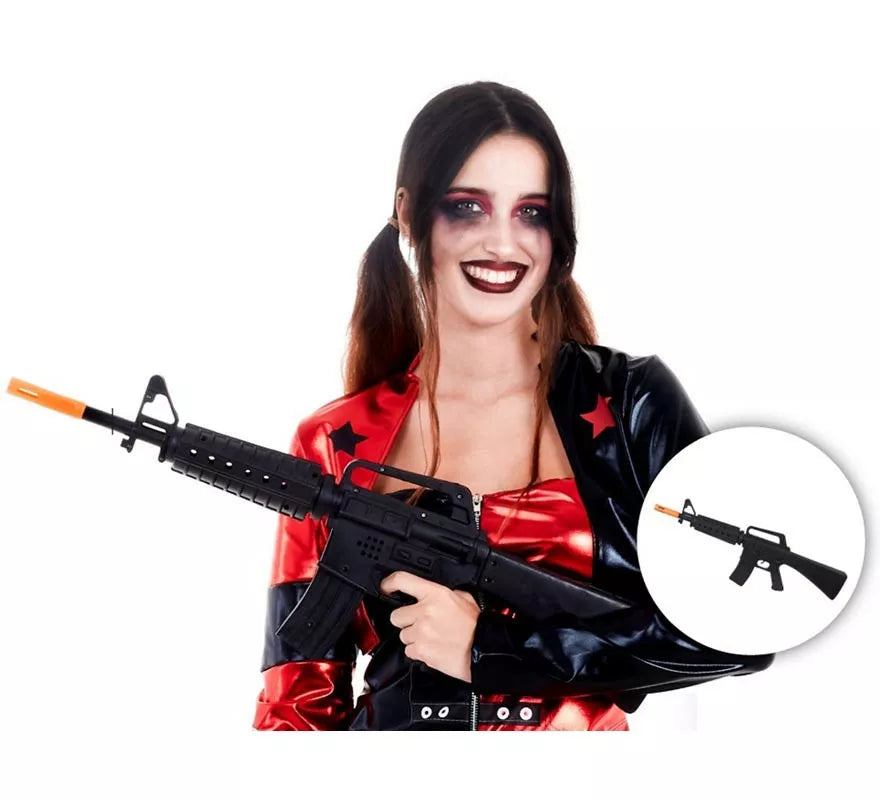 Rifle negro largo de juguete de 66 cm