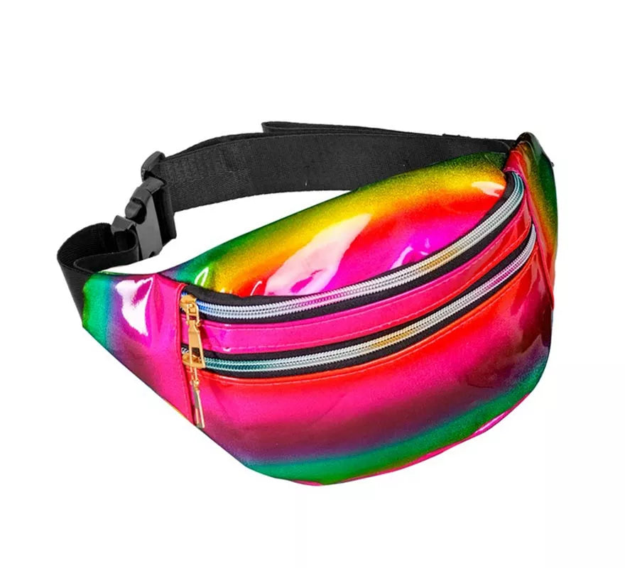Riñonera Holográfica Metalizada Arcoíris