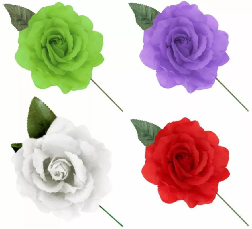 Translation missing: de.Rosa de Sevillana o Chulapa con varilla de 15 cm en varios colores