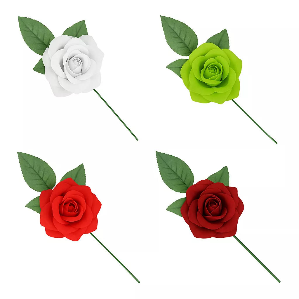 Translation missing: de.Rosa de Sevillana o Chulapa con varilla de 8 cm en varios colores