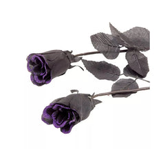 Schwarze Rose mit lila Glitzer für Halloween