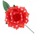 Rosa Sevillana con Lunares Blancos y Varilla 15 cm en varios colores
