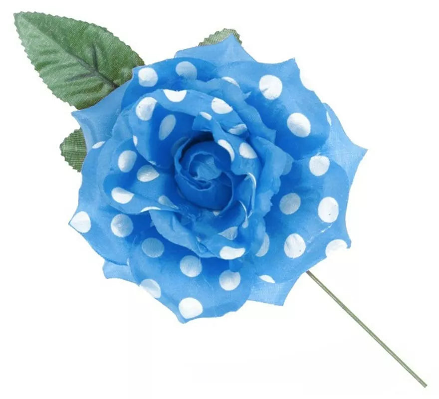 Translation missing: de.Rosa Sevillana con Lunares Blancos y Varilla 15 cm en varios colores
