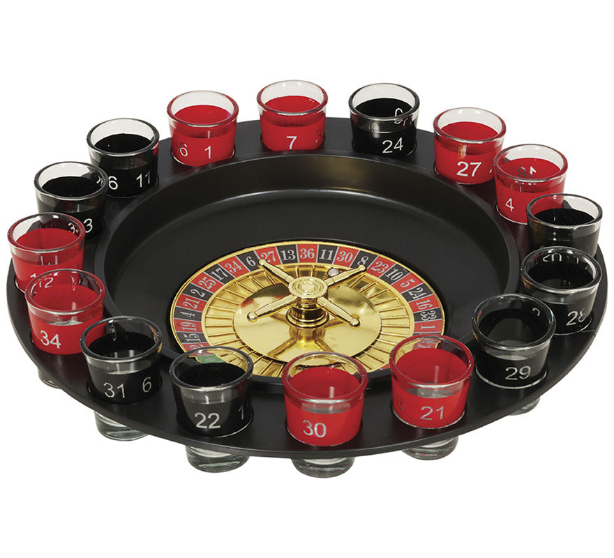 Ruleta Casino de 29 cm con 16 Vasos de 4,5 cm
