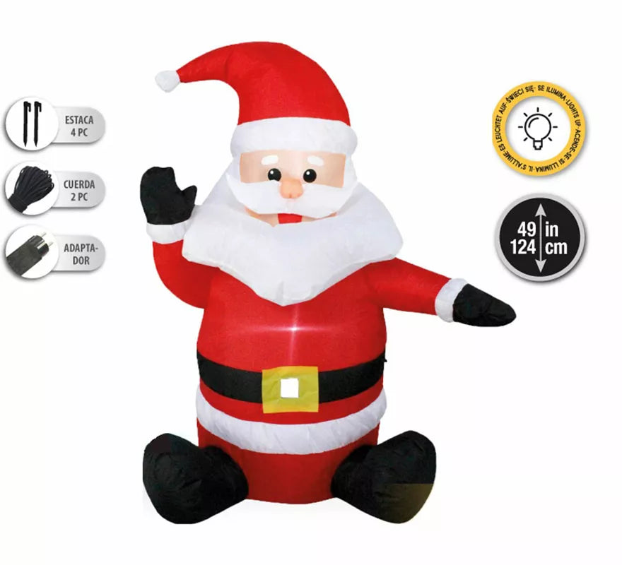 Santa Claus Hinchable con LED de 124 cm