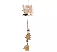 Weihnachtsmann aus Holz mit hängenden Bäumen 27 cm