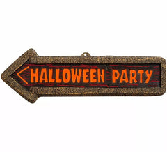 56 x 17 cm fluoreszierendes „Halloween-Party“-Schild